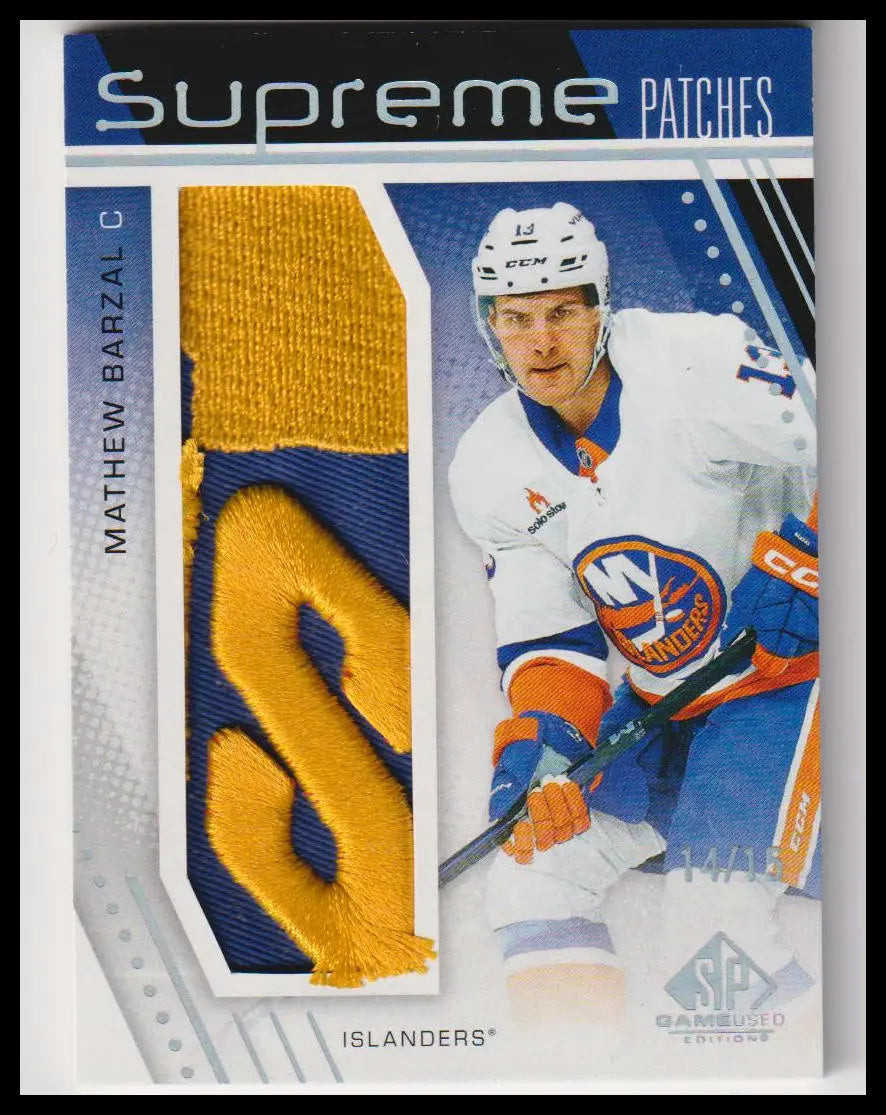 2025-26 SP Game Used #SP-BA Mathew Barzal Supreme Patches 