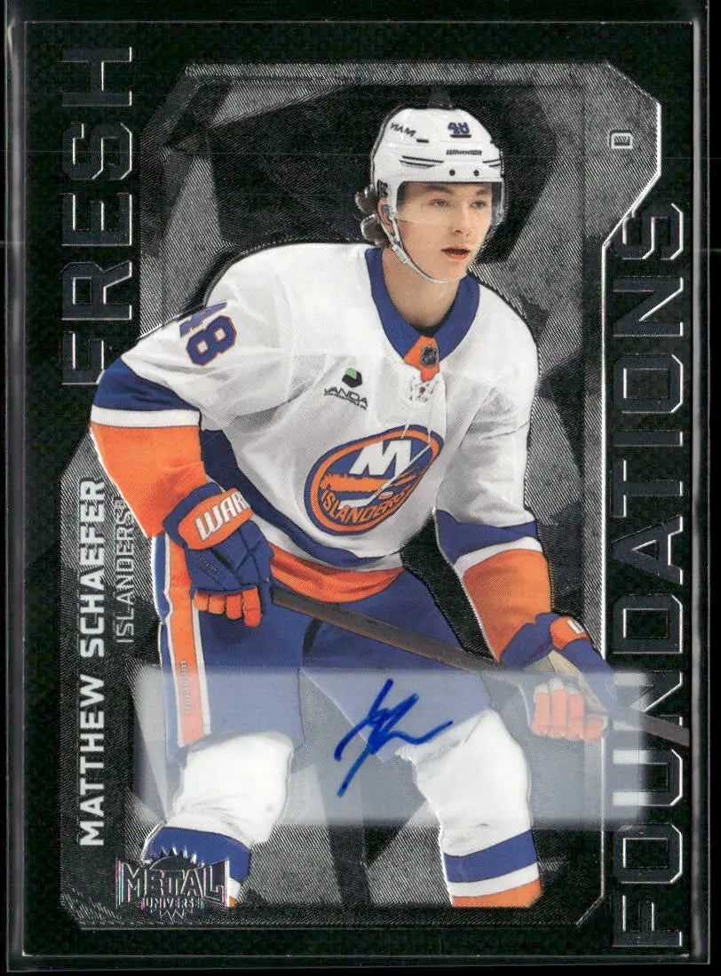 2025-26 Skybox Metal Universe Hockey Fresh Foundations Rookie Auto Matthew Schaefer 