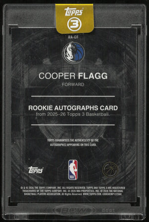 2025-26 Topps 3 Basketball Cooper Flagg RC Rookie Bronze Auto /25 