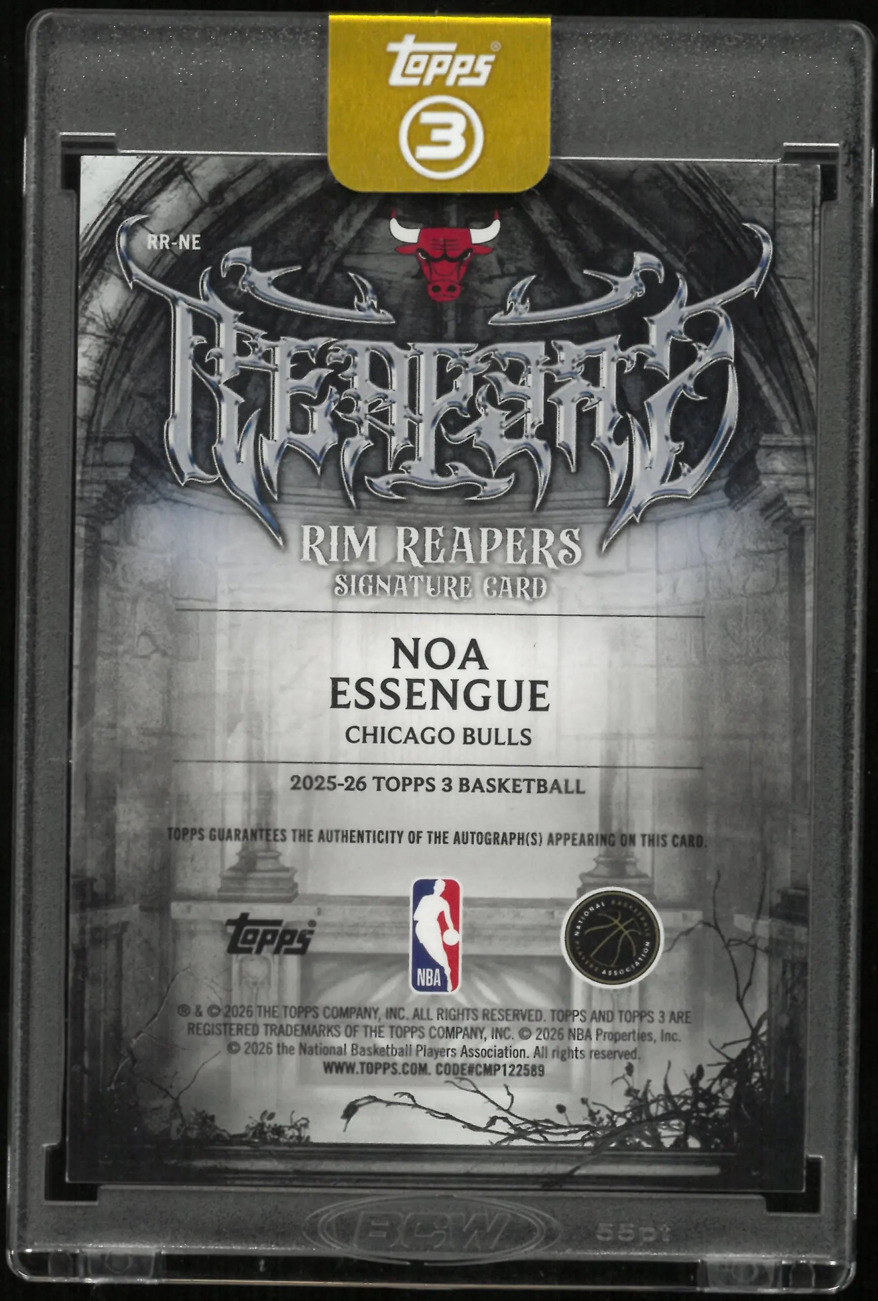 2025-26 Topps 3 Rim Reapers Signature Noa Essengue Rookie Autograph Auto RC /10 