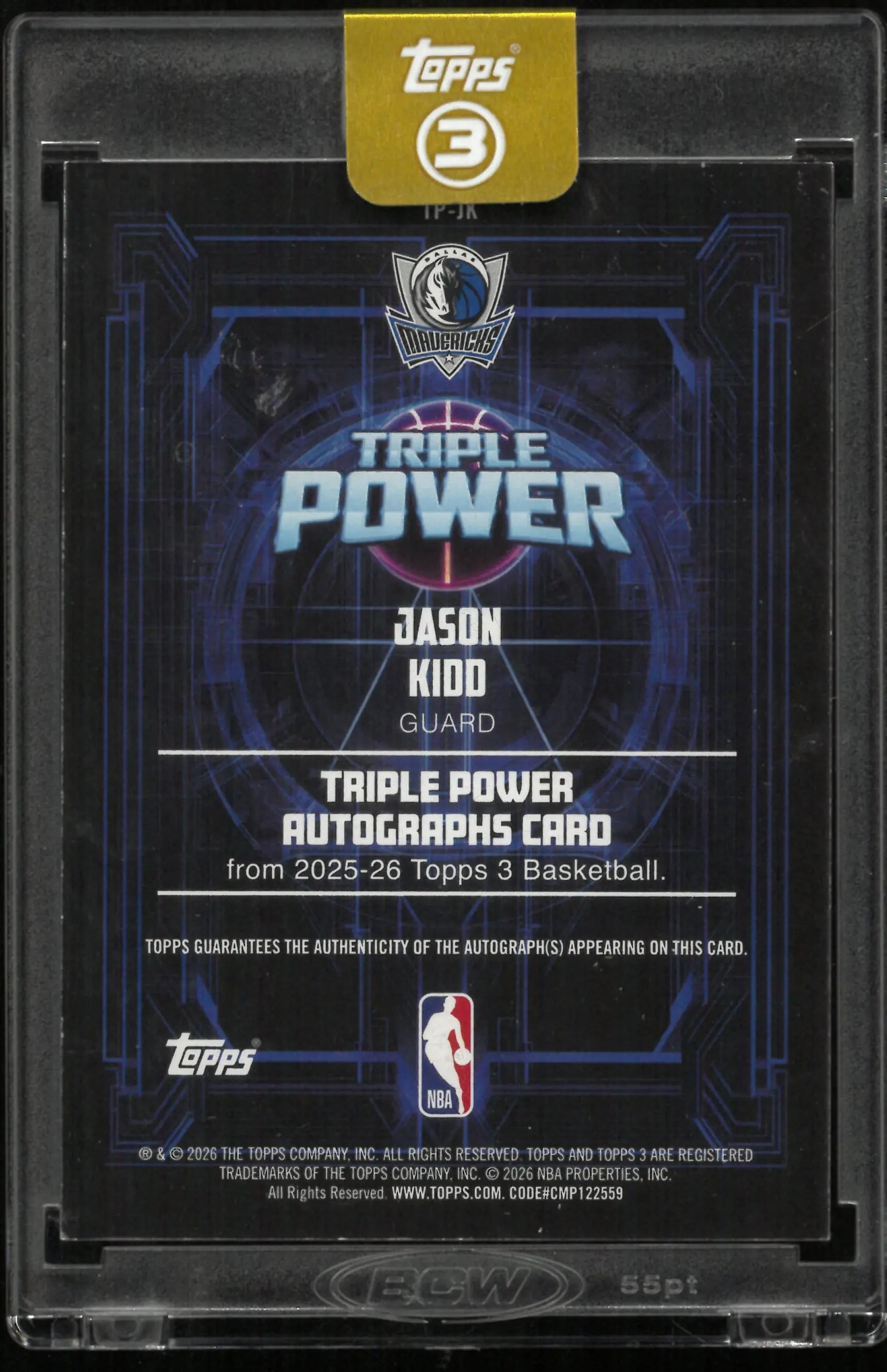 2025-26 Topps 3 Triple Power Autograph Jason Kidd Auto 