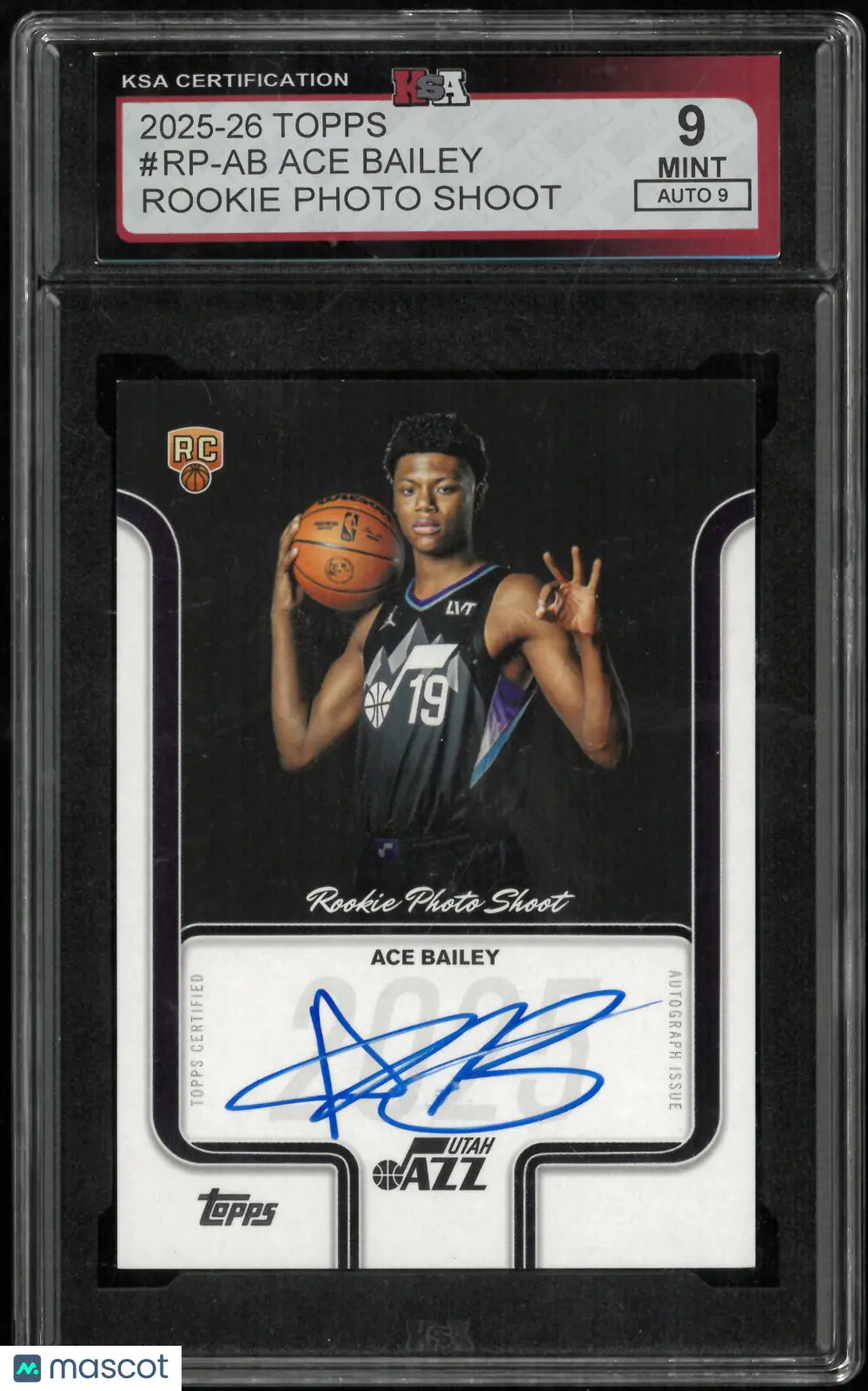 2025-26 Topps Basketball Rookie Photo Shoot Auto Ace Bailey KSA 9 