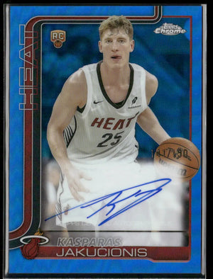 2025-26 Topps Chrome Basketball Blue Refractor Rookie Auto Kasparas Jakucionis /150 