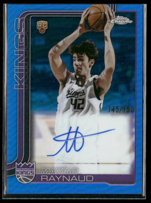 2025-26 Topps Chrome Basketball Blue Refractor Rookie Auto Maxime Raynaud /150 