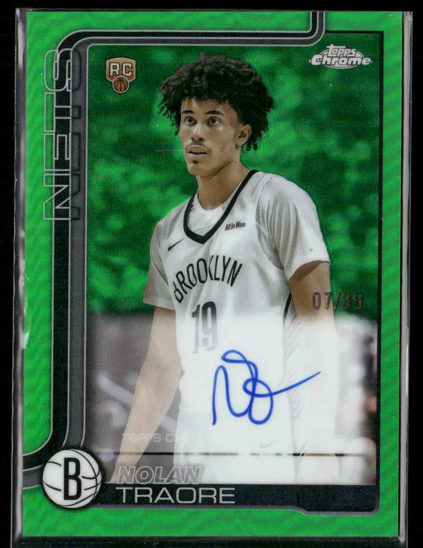 2025-26 Topps Chrome Basketball Green Refractor Rookie Auto Nolan Traore /99 