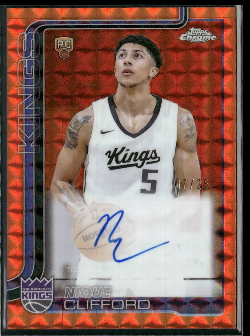 2025-26 Topps Chrome Basketball Orange Rookie Auto Nique Clifford /25 