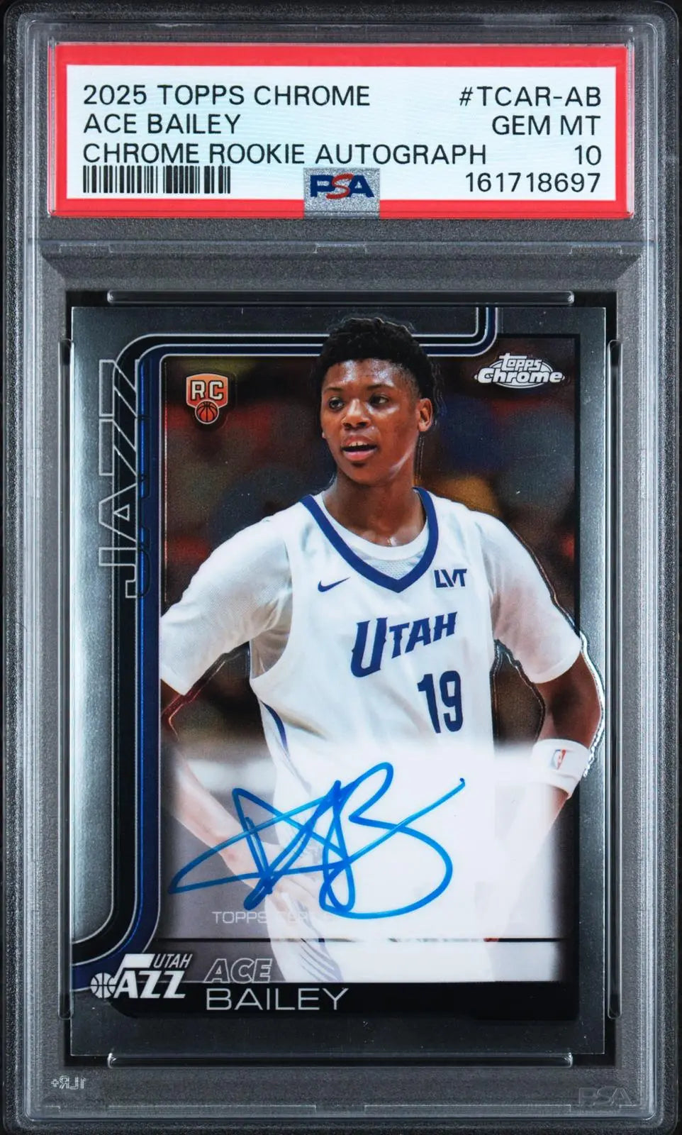 2025-26 Topps Chrome Basketball Rookie Autograph Ace Bailey RC Auto PSA 10 
