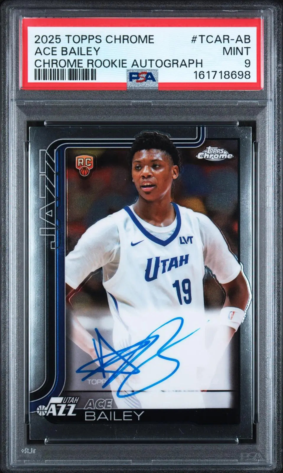 2025-26 Topps Chrome Basketball Rookie Autograph Ace Bailey RC Auto PSA 9 