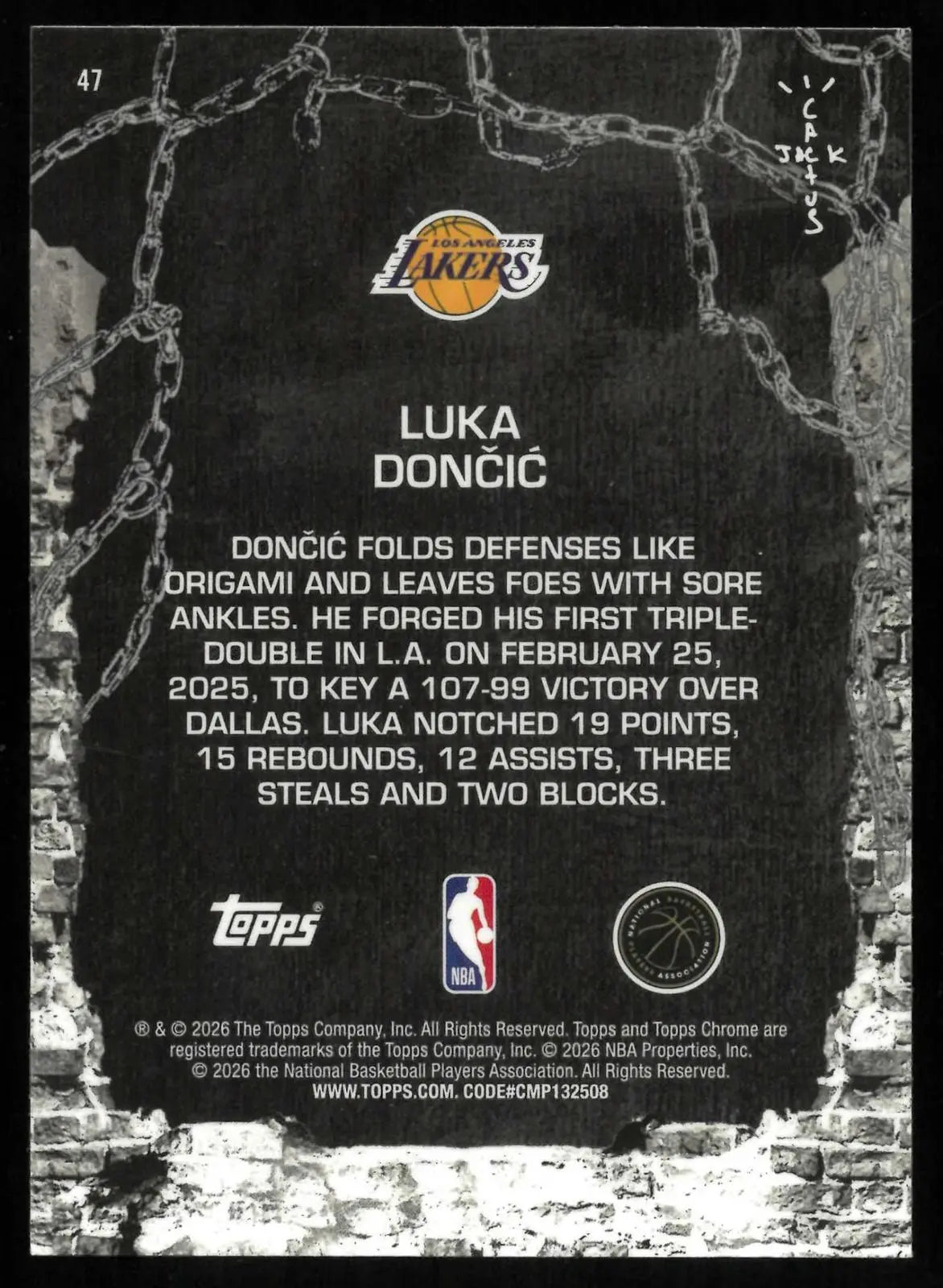 2025-26 Topps Chrome Cactus Jack Luka DonÄiÄ‡ 
