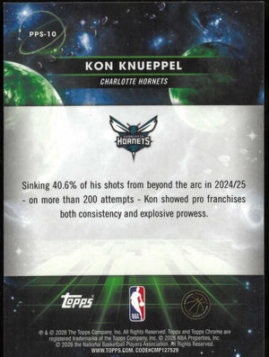 2025-26 Topps Chrome Cosmic #PPS-10 Kon Knueppel Planetary Pursuit Sun Rookie 