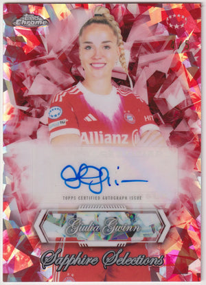 2025-26 Topps Chrome Sapphire Autograph Giulia Gwinn UEFA Women’s CL Auto /5 