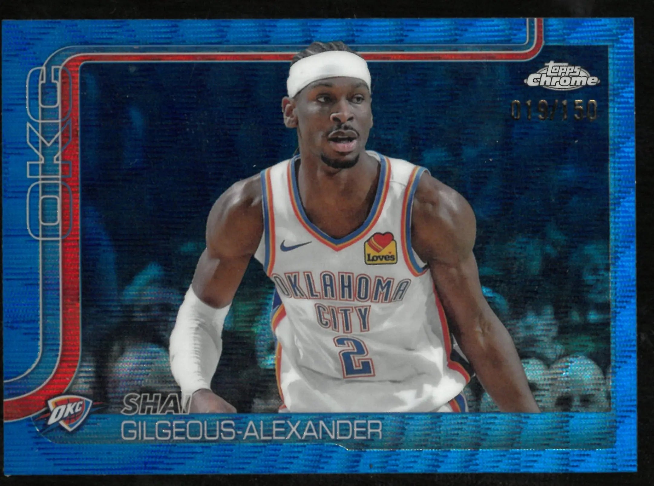 2025-26 Topps Chrome Shai Gilgeous-Alexander Horizontal /150 Blue Refractor 