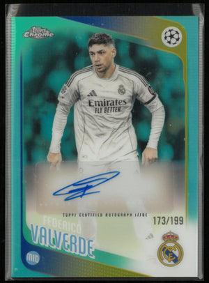 2025-26 Topps Chrome UEFA Club Competitions Autograph Federico Valverde Aqua/199 