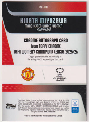 2025-26 Topps Chrome UEFA Women’s CL Auto Hinata Miyazawa Orange Refractor /25 