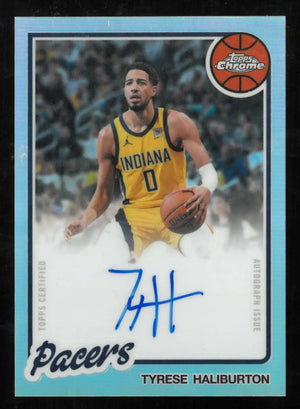 2025-26 Topps Chrome Updates 1980-81 Autograph Tyrese Haliburton Auto Refractor 