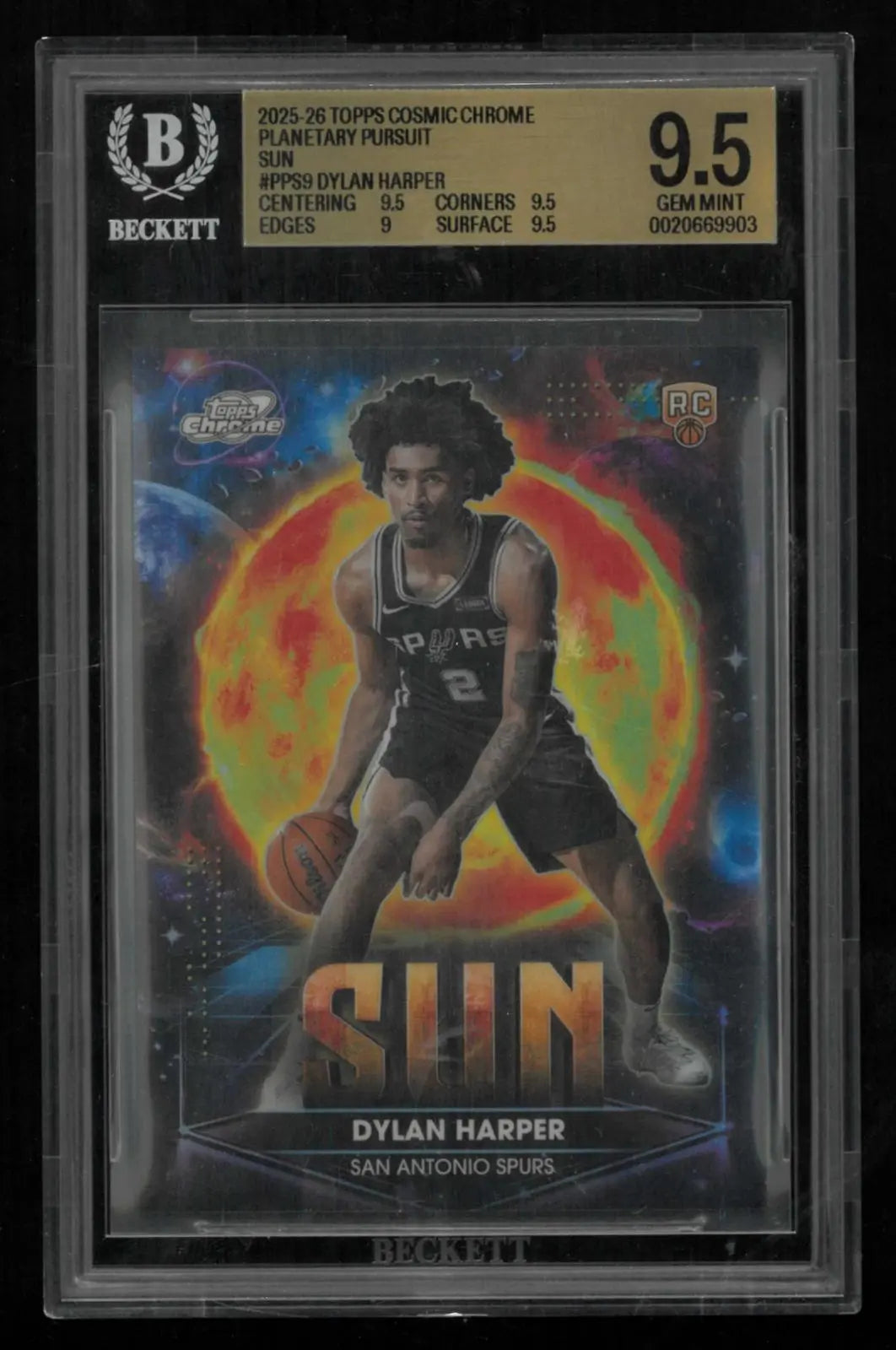 2025-26 Topps Cosmic Chrome Dylan Harper Planetary Pursuit Sun 