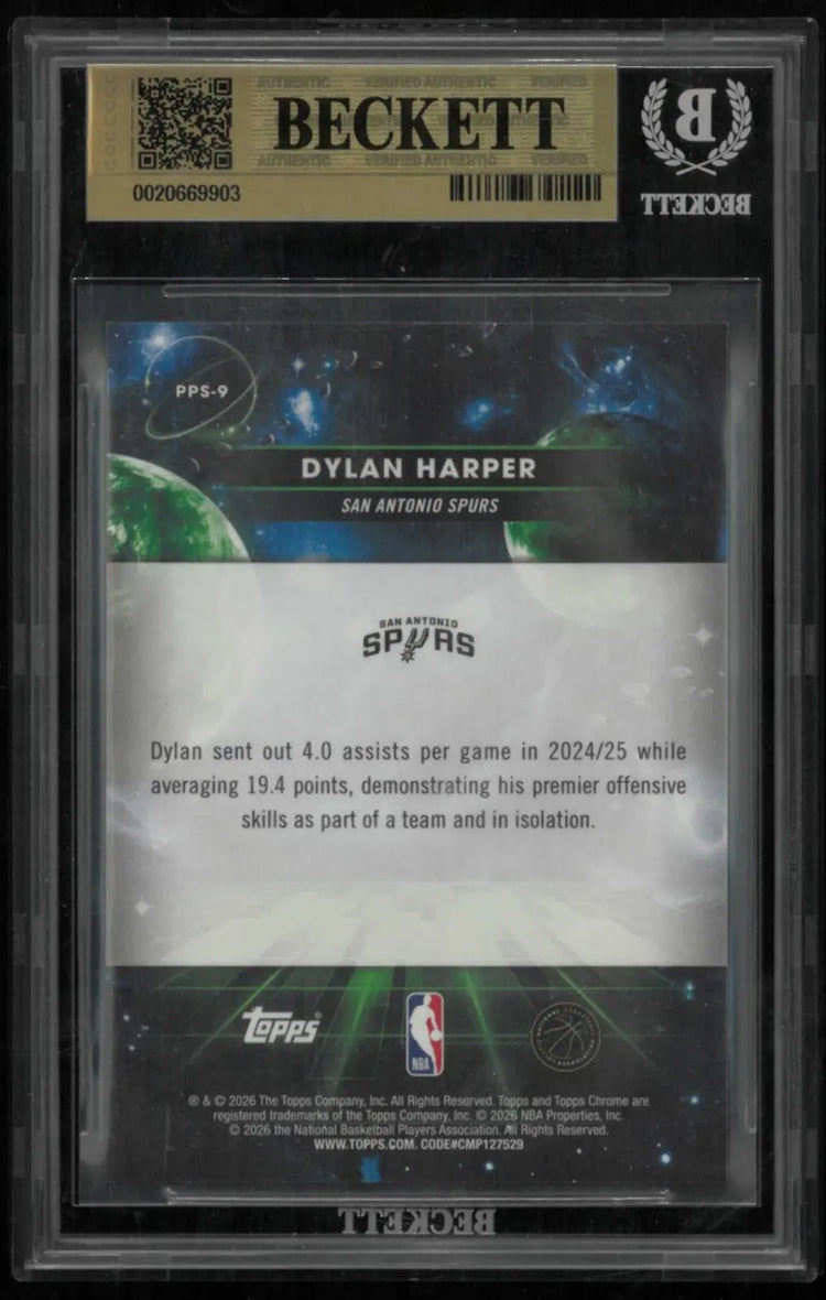 2025-26 Topps Cosmic Chrome Dylan Harper Planetary Pursuit Sun 