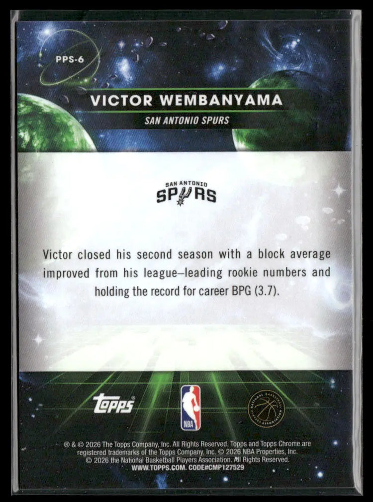 2025-26 Topps Cosmic Chrome Planetary Pursuit Sun Victor Wembanyama #PPS-6 