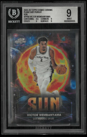 2025-26 Topps Cosmic Chrome Victor Wembanyama Planetary Pursuit Sun 