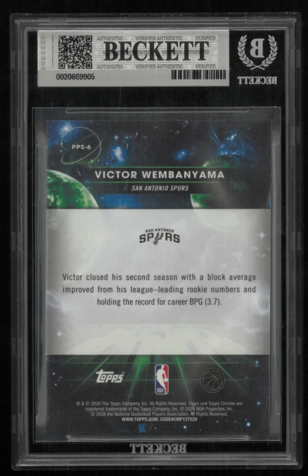 2025-26 Topps Cosmic Chrome Victor Wembanyama Planetary Pursuit Sun 