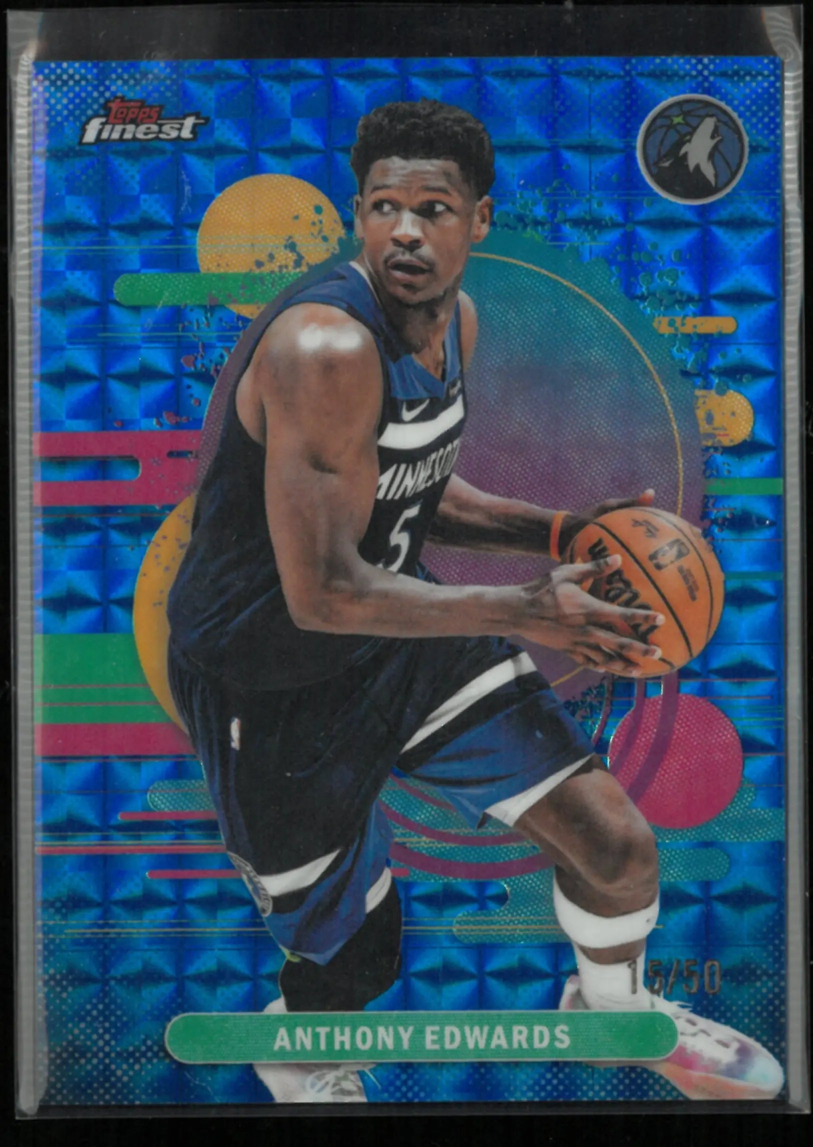 2025-26 Topps Finest Anthony Edwards Blue /50 