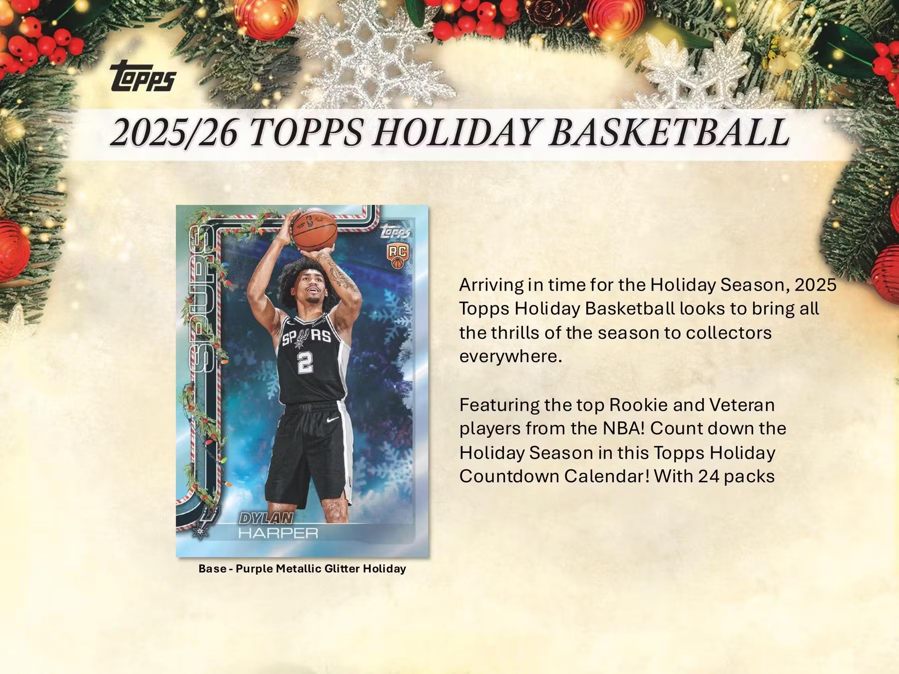 2025-26 Topps Holiday Basketball Countdown Calendar Box 