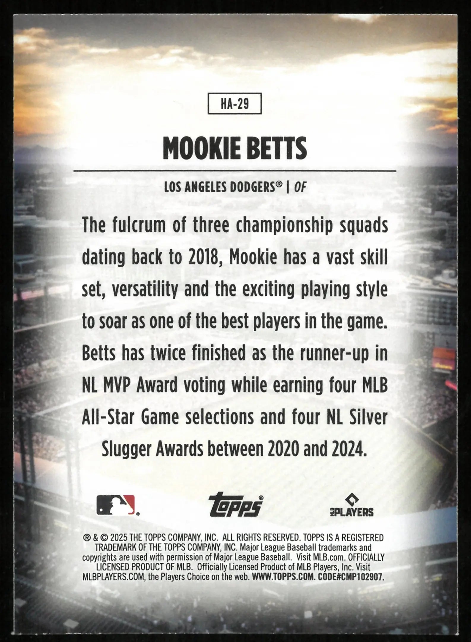2025-26 Topps Home Field Advantage Mookie Betts 