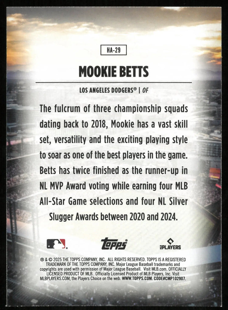 2025-26 Topps Home Field Advantage Mookie Betts 