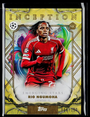 2025-26 Topps Inception UEFA CC Emerging Stars Rookie Rio Ngumoha RC Yellow /150 