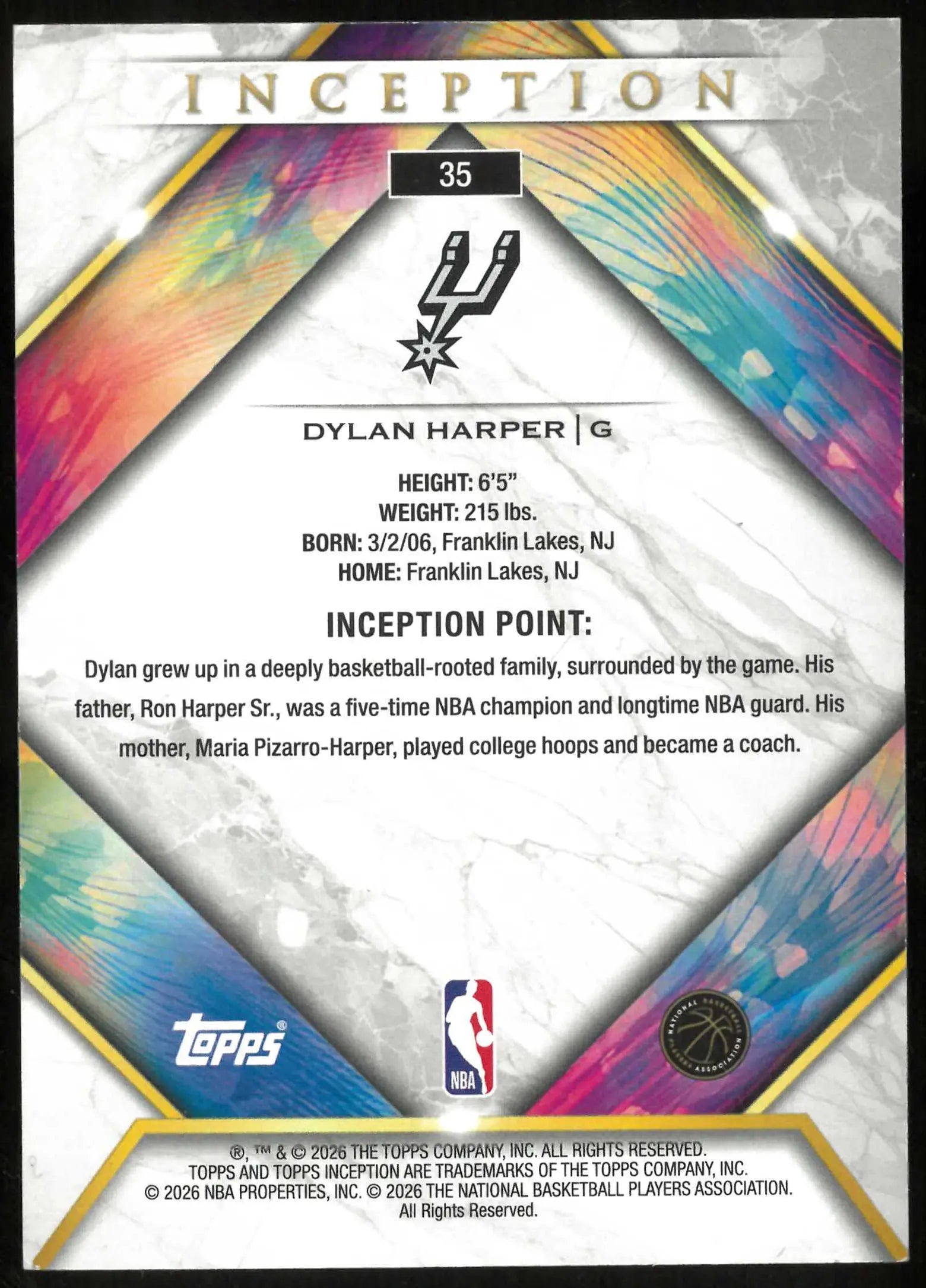 2025-26 Topps Inception #35 Dylan Harper 