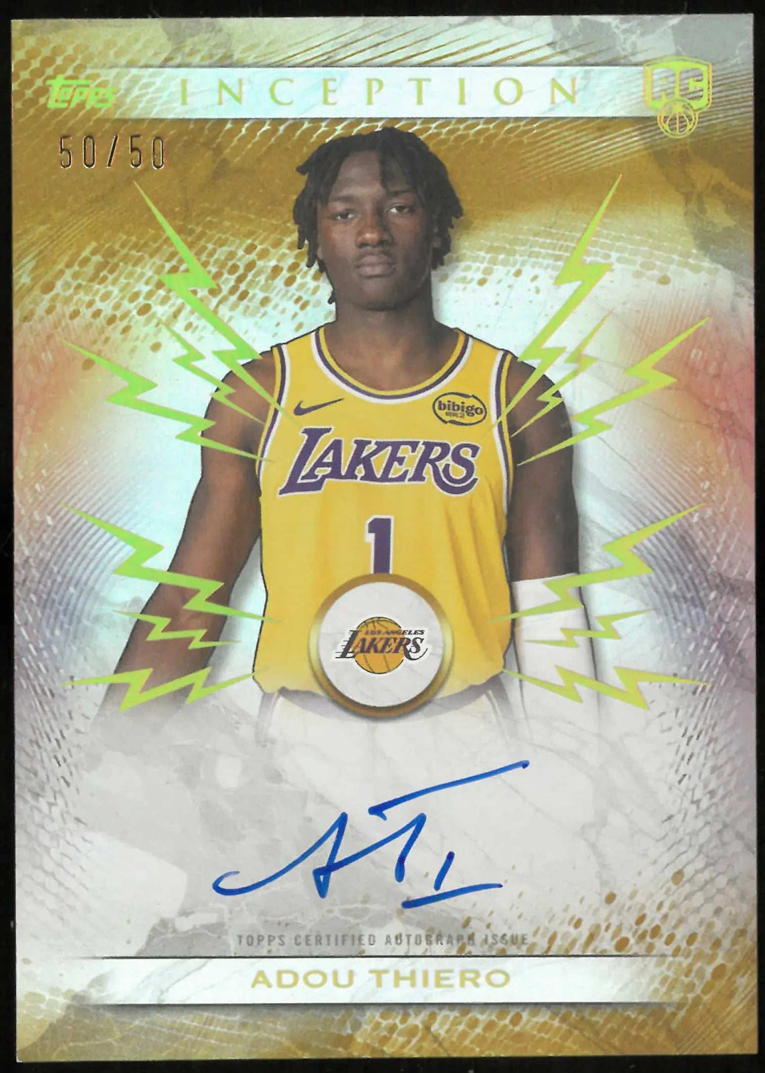 2025-26 Topps Inception #RA-AT Adou Thiero Gold Rookie Autographs /50 