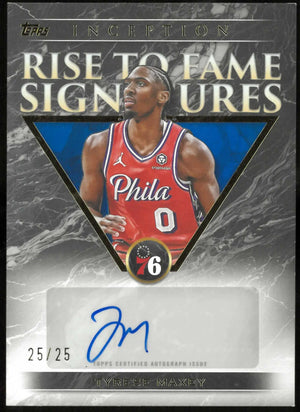 2025-26 Topps Inception #RF-TM Tyrese Maxey Rise To Fame Signatures /25 