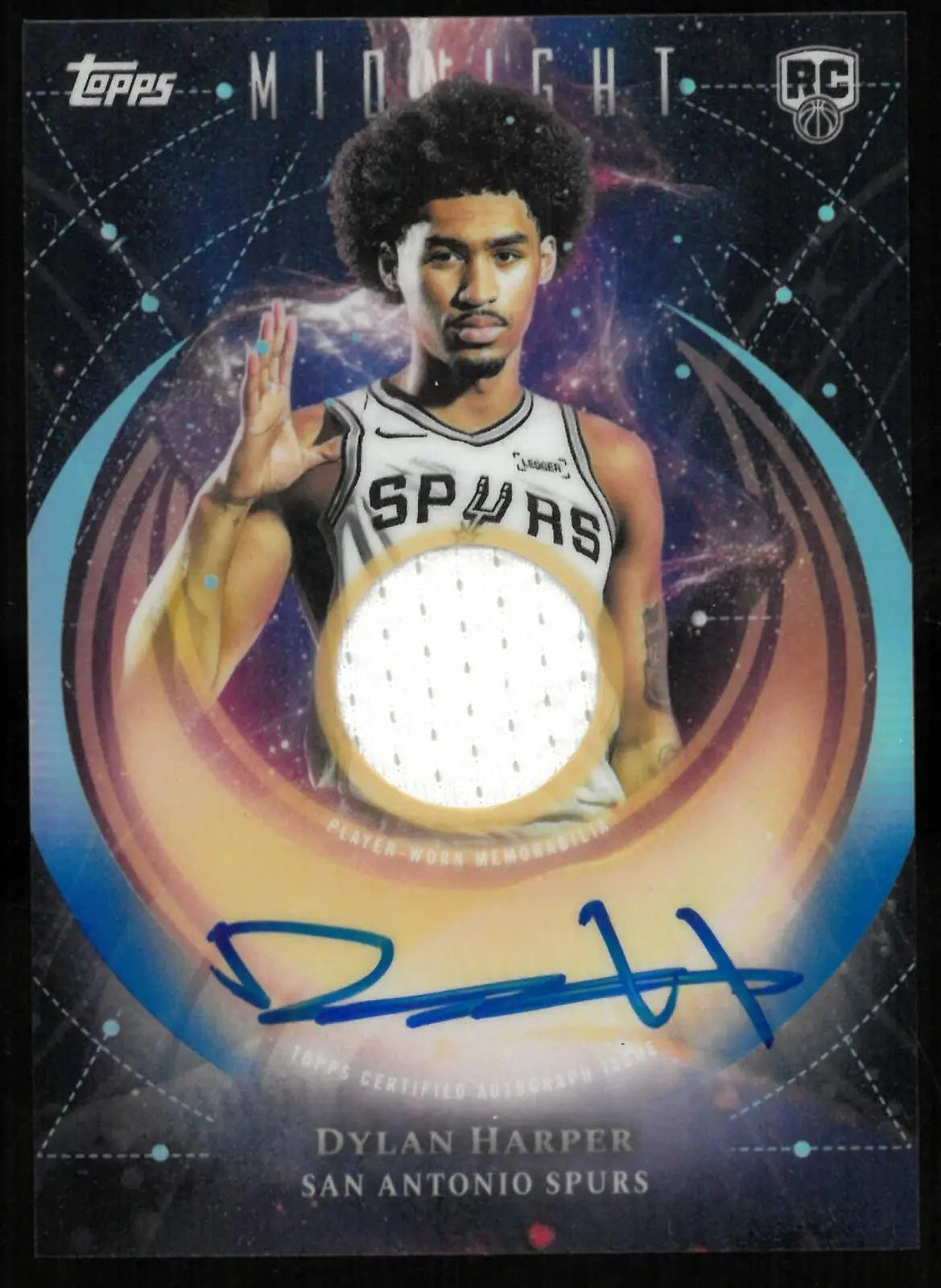 2025-26 Topps Midnight Rookie Autograph Patch Dylan Harper Dusk RC Auto /75 