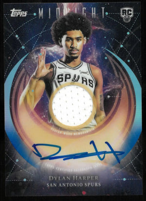 2025-26 Topps Midnight Rookie Autograph Patch Dylan Harper Dusk RC Auto /75 