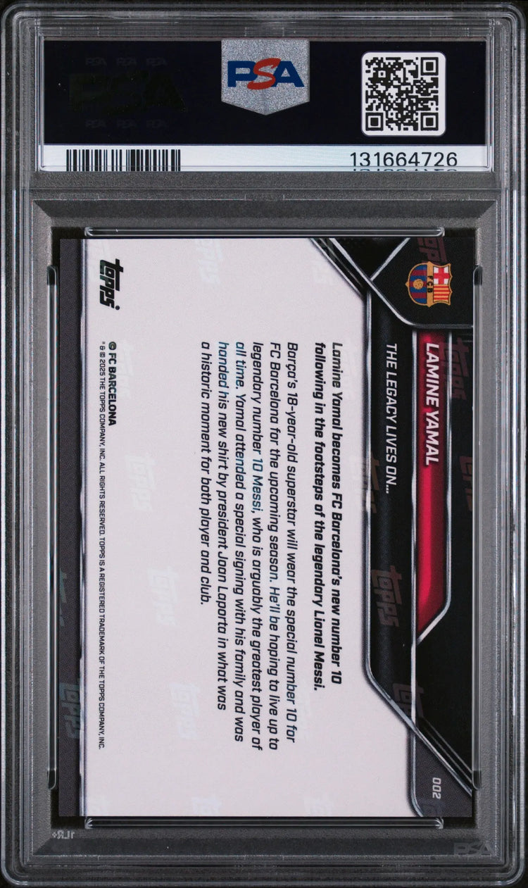 2025-26 Topps Now FC Barcelona Lamine Yamal The Legacy Lives On #2 PSA 10 