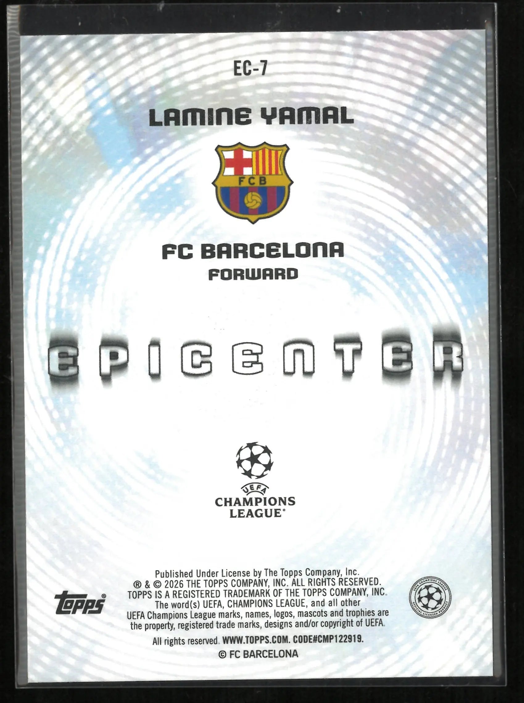 2025-26 Topps UEFA Champions League Epicenter Lamine Yamal 
