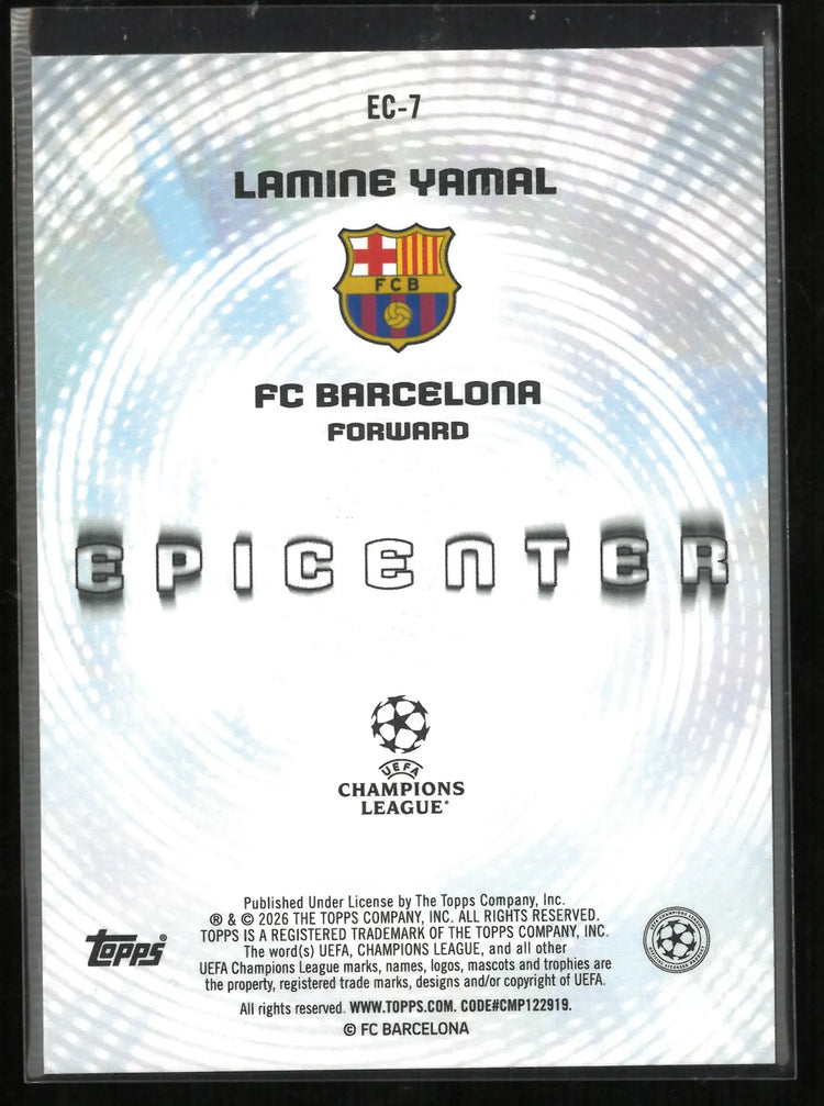 2025-26 Topps UEFA Champions League Epicenter Lamine Yamal 