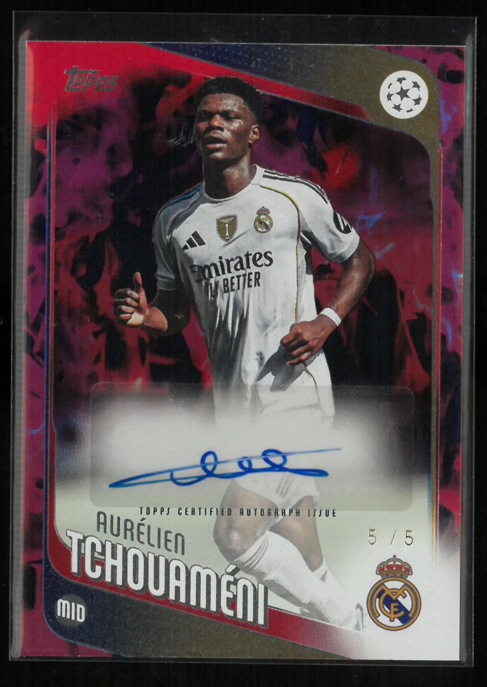 2025-26 Topps UEFA Club Competitions Autograph Aurelien Tchouameni Autograph Red /5 