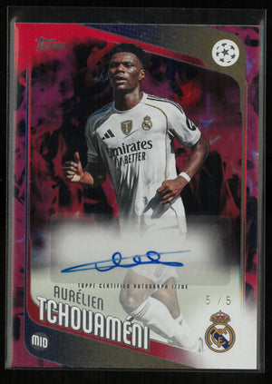 2025-26 Topps UEFA Club Competitions Autograph Aurelien Tchouameni Autograph Red /5 
