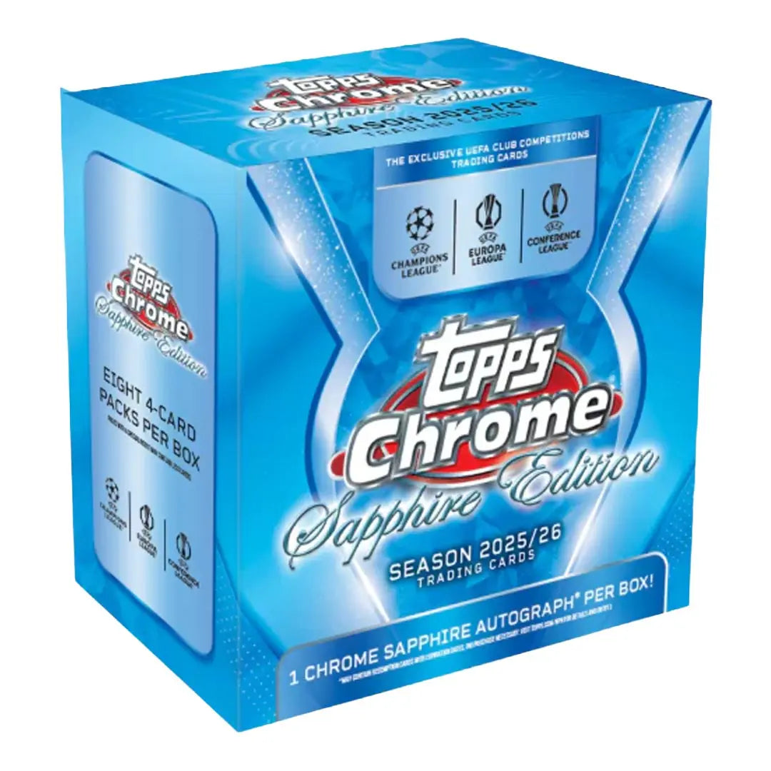 2025-26 Topps UEFA Club Competitions Chrome Soccer Sapphire Edition Box 