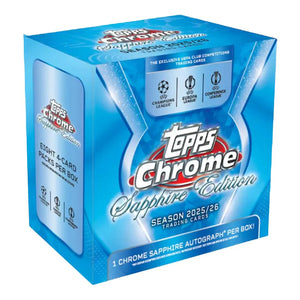 2025-26 Topps UEFA Club Competitions Chrome Soccer Sapphire Edition Box 