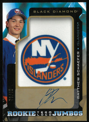 2025-26 UD Black Diamond Matthew Schaefer RC Jumbo Team Logo Patch Auto /99 