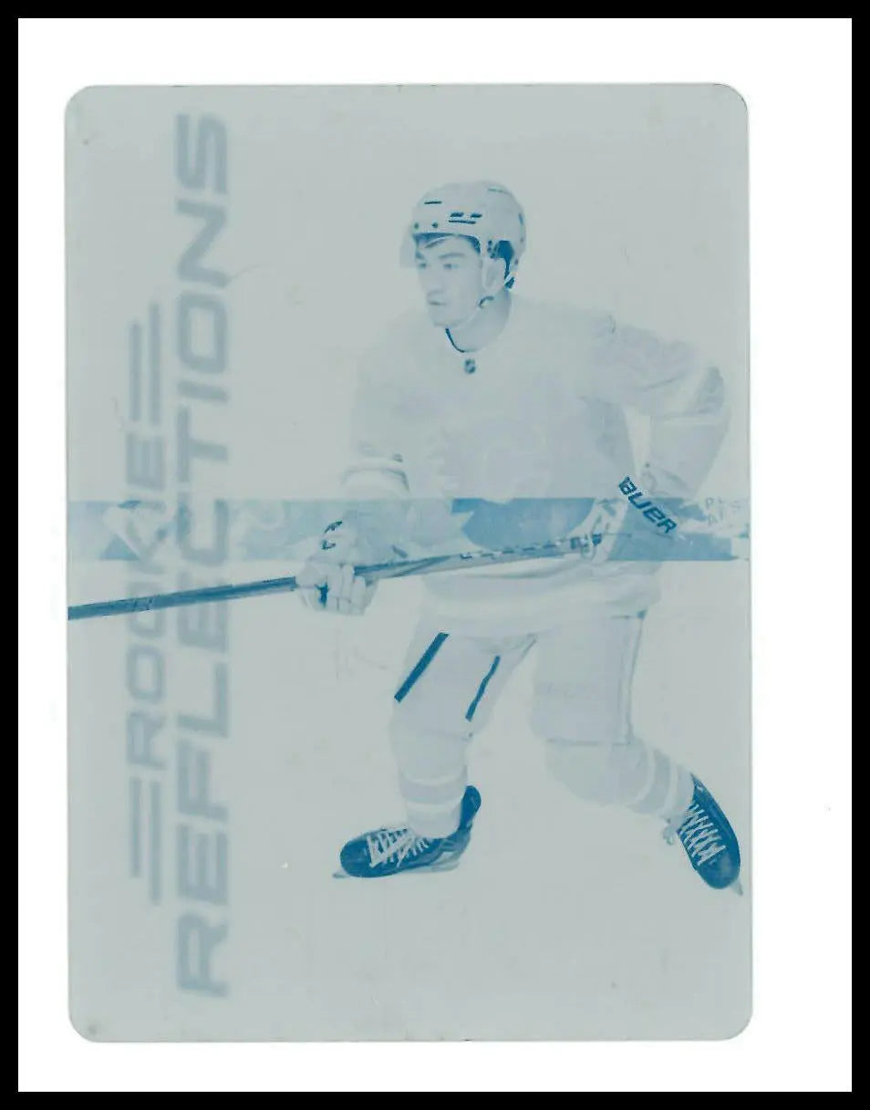 2025-26 UD Extended Series Cyan Printing Plate Rookie Reflection Zayne Perekh RC 