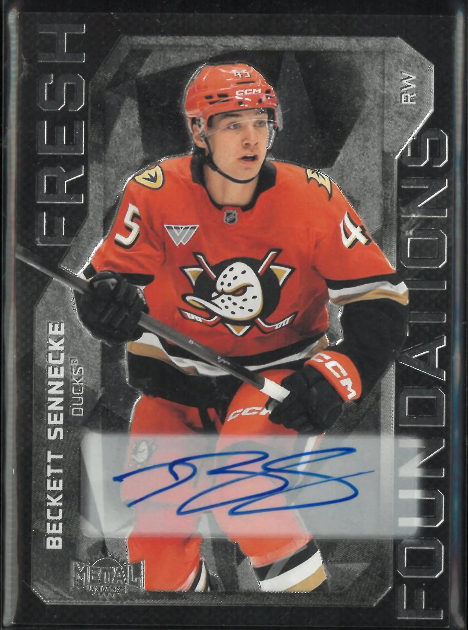 2025-26 UD Metal Universe Fresh Foundations Autograph Beckett Sennecke Auto 