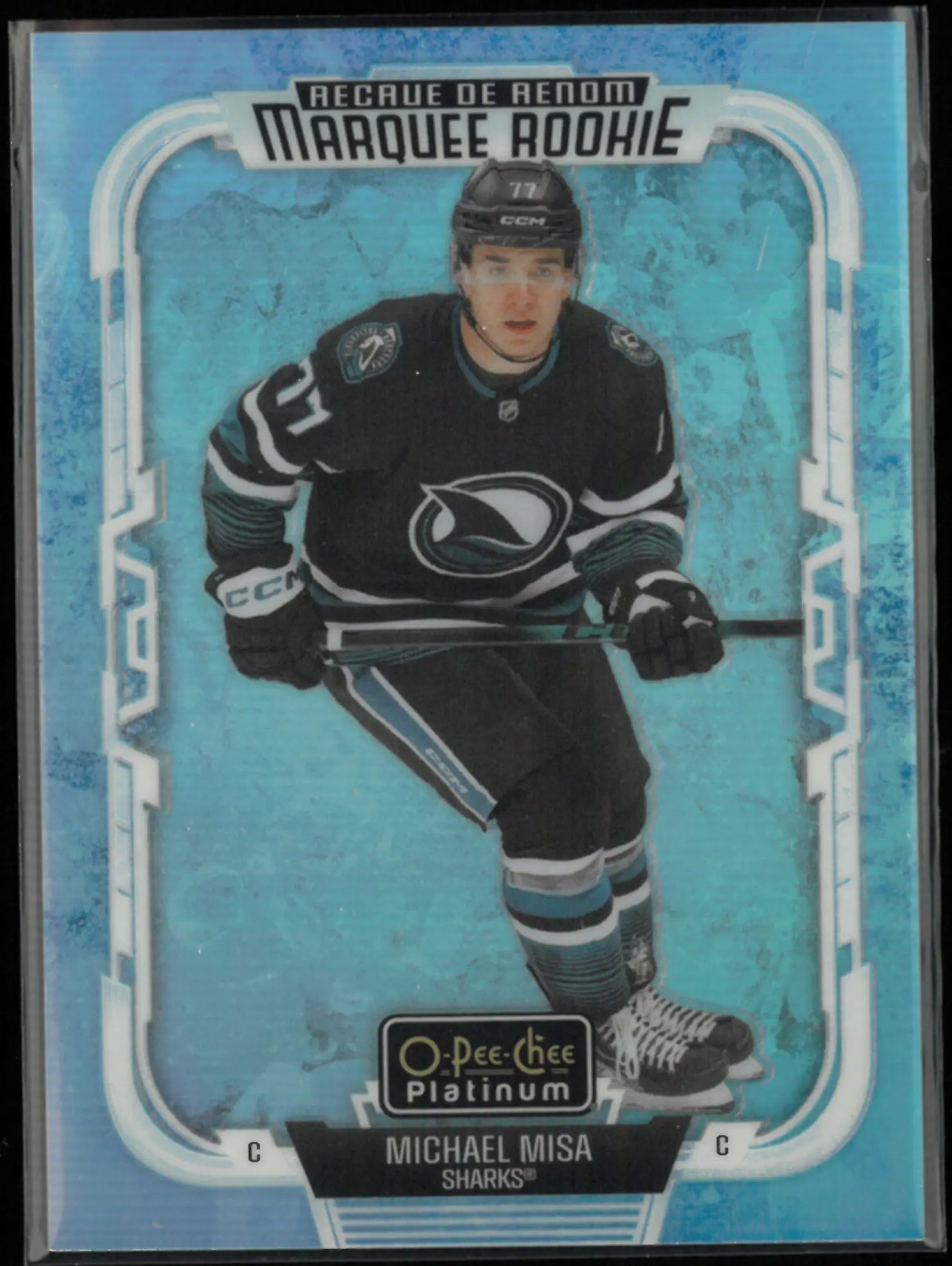 2025-26 UD O-Pee-Chee Platinum Marquee Arctic Freeze Rookie Michael Misa RC /99 