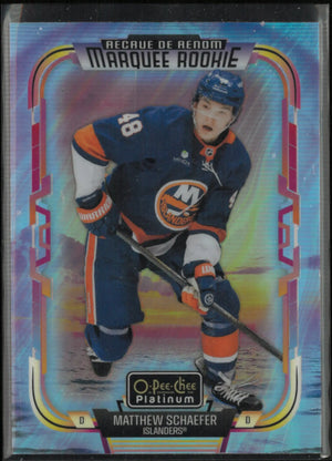 2025-26 UD O-Pee-Chee Platinum Marquee Rookie Matthew Schaefer Sunset RC 