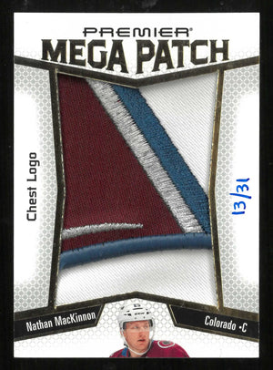 2025-26 UD Premier Hockey Mega Patch Chest Logo Nathan MacKinnon /31 