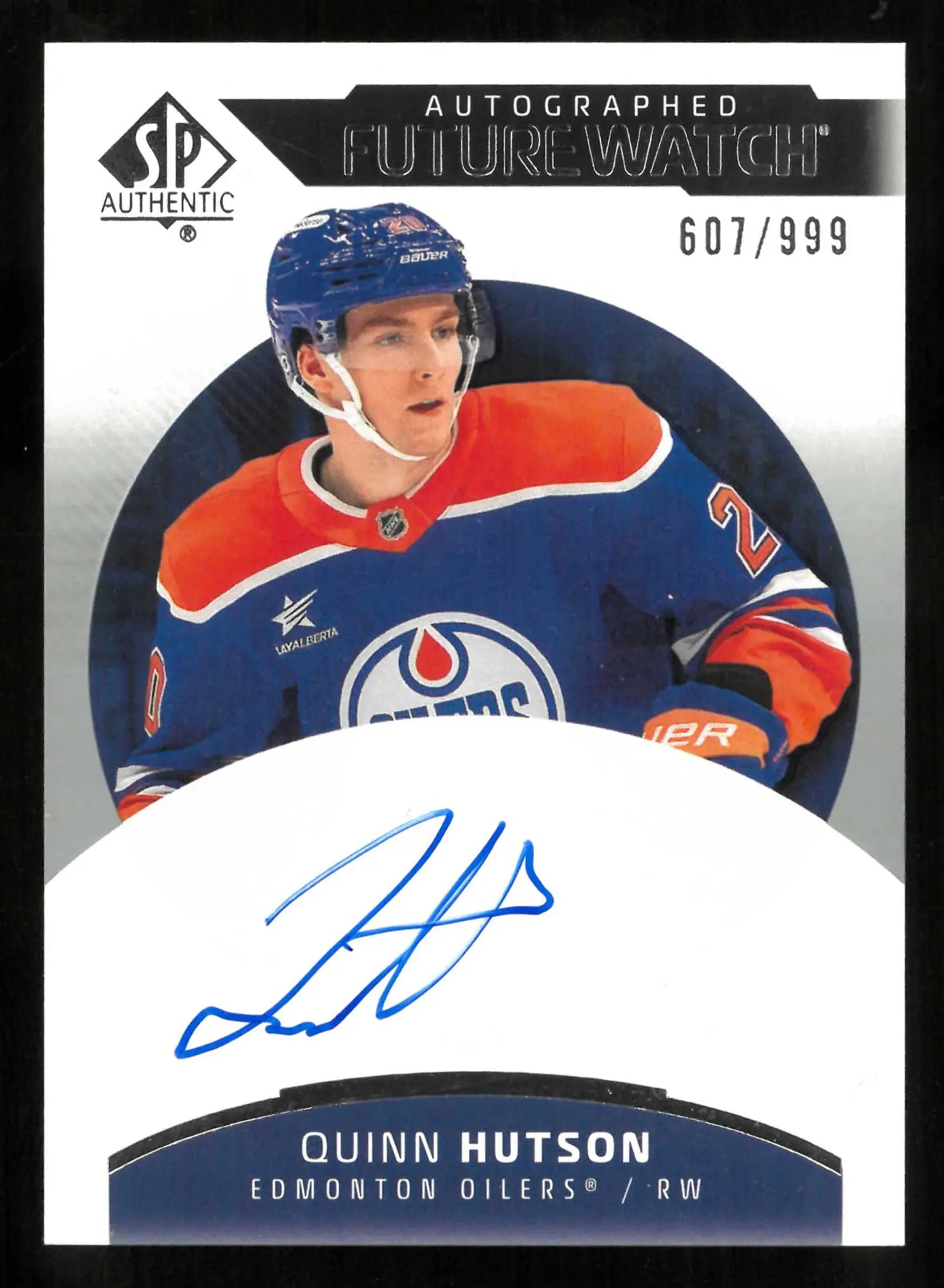 2025-26 UD SP Authentic Future Watch Autograph Rookie Quinn Hutson Auto RC /999 