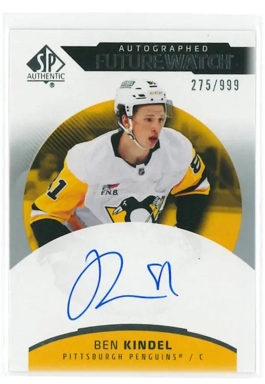 2025-26 UD SP Authentic Future Watch Rookie Autograph Ben Kindel Auto /999 RC 