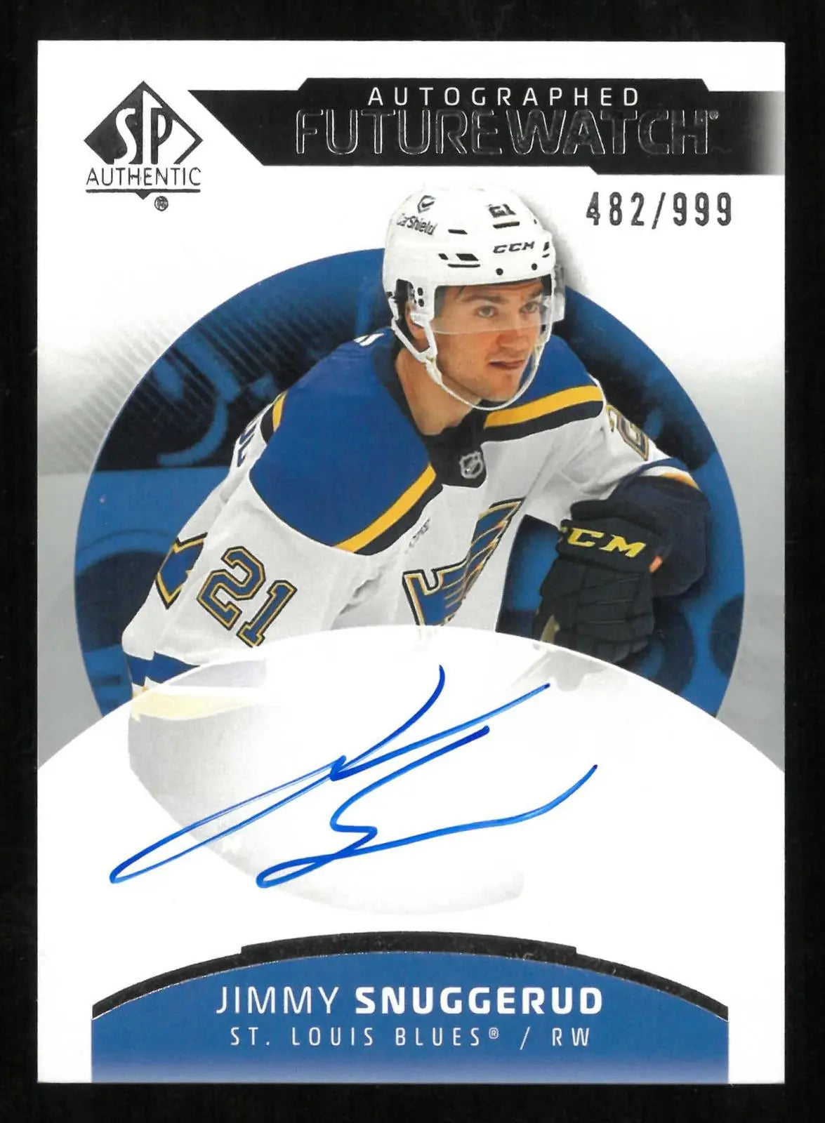 2025-26 UD SP Authentic Future Watch Rookie Autograph Jimmy Snuggerud RC /999 